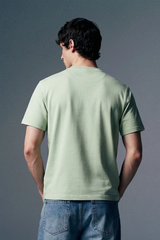 Underrated Curve Sage Green Regular Fit T-shirt