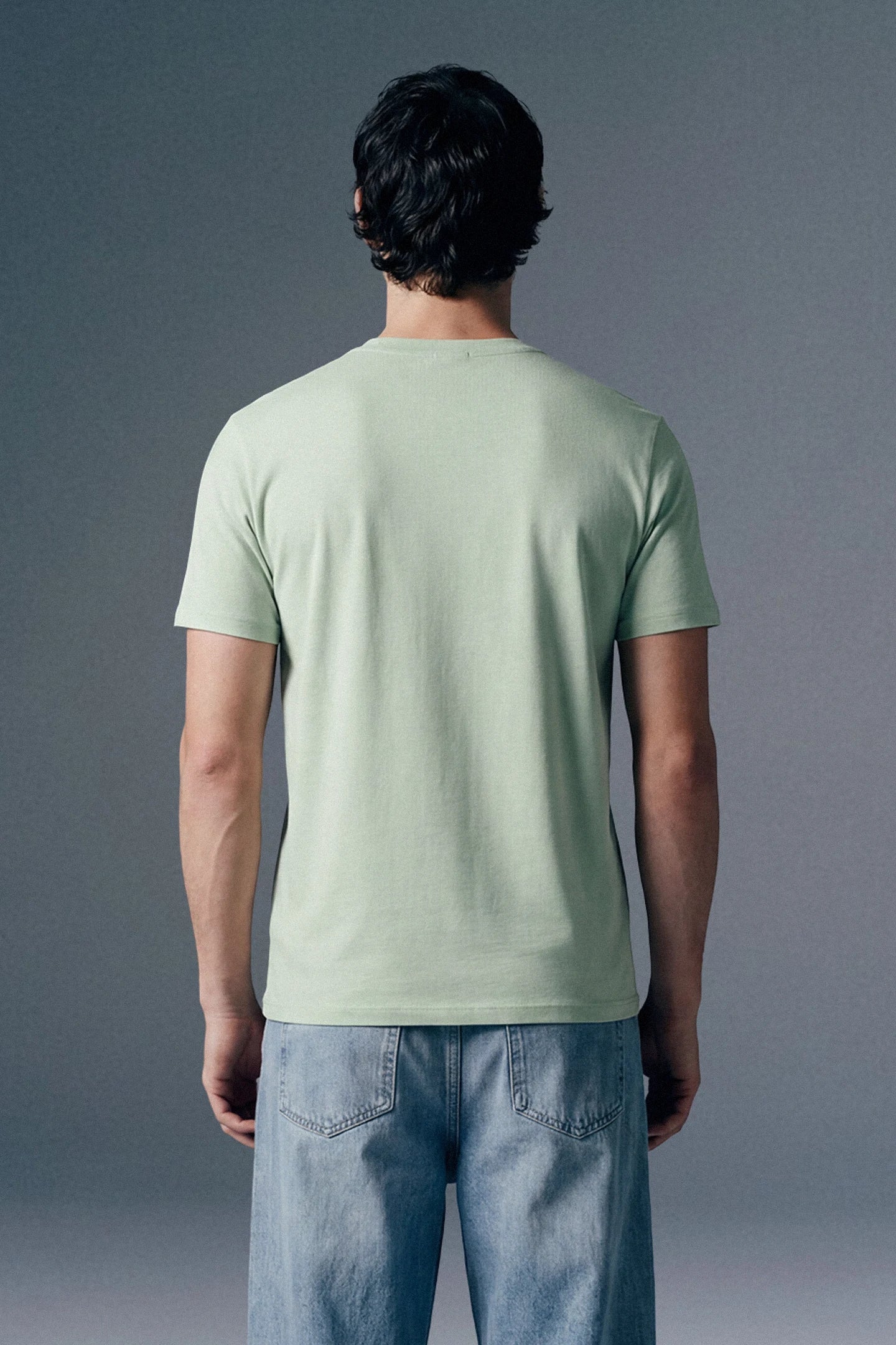 Solid Pastel Green Half Sleeves T-Shirt For Men Regular Fit