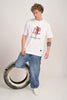 Japanese Tiger White Oversized Fit T-Shirt Men Pic 2