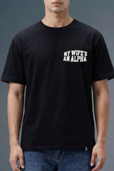 Underrated Alpha Black Regular Fit T-shirt