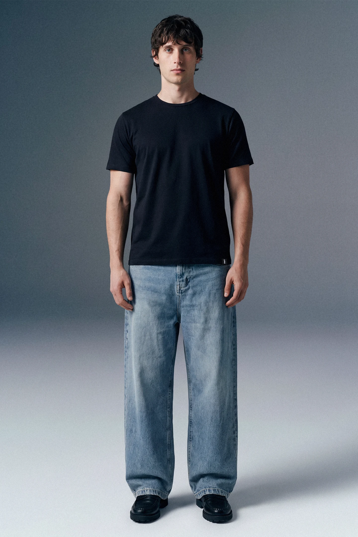 Solid Black Half Sleeves T-Shirt For Men Regular Fit