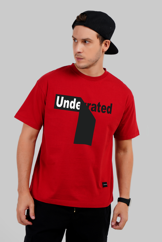 Underrated Split Red Oversized T-shirt Men