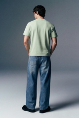 Underrated Curve Sage Green Regular Fit T-shirt