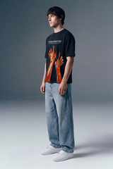 Light Blue Relaxed Fit Jeans for Men