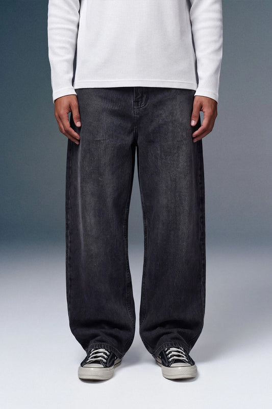 Faded Black Men's Baggy Jeans