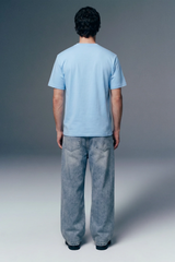 Underrated Curve Sky Blue Regular Fit T-shirt