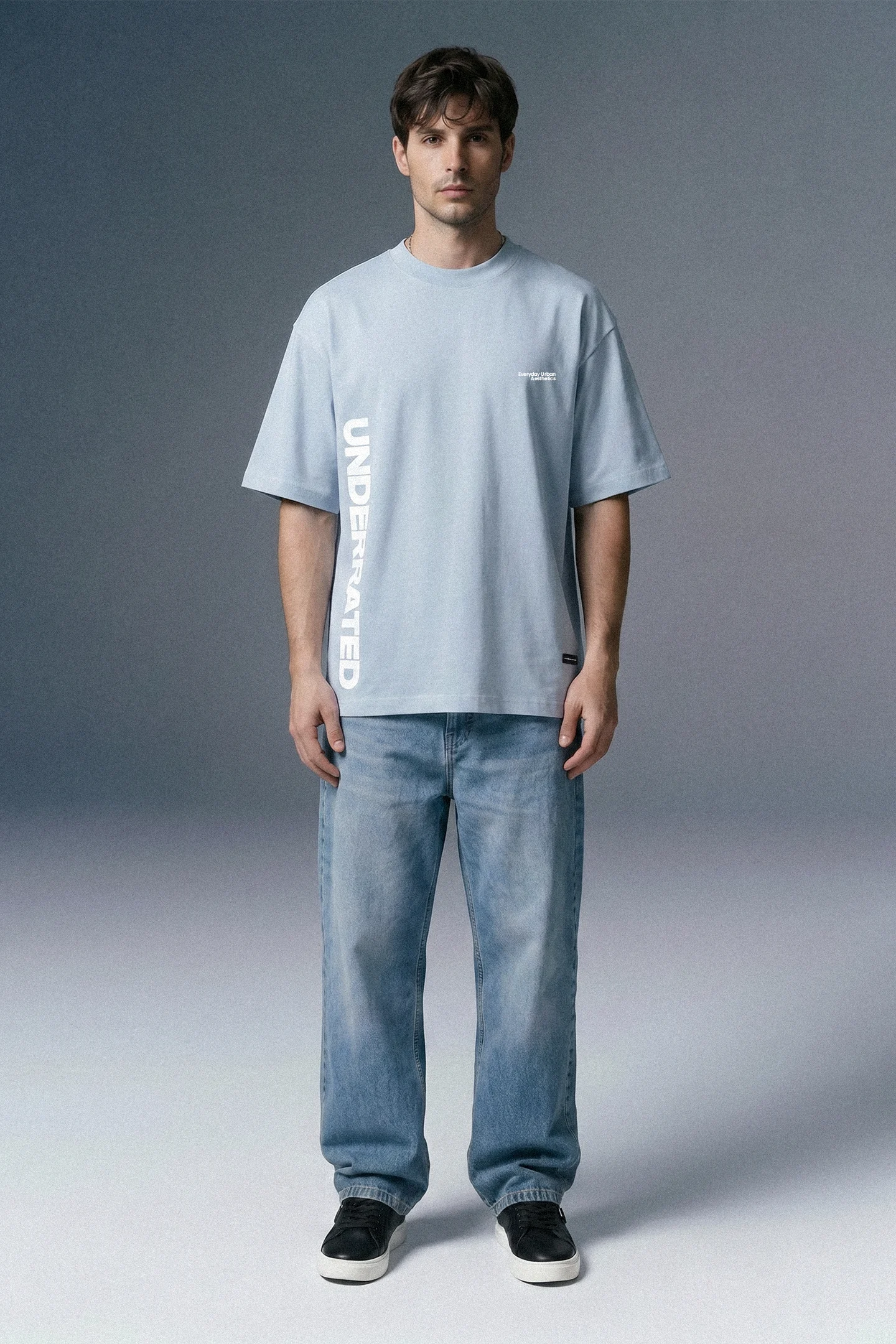 Urban Edge Sky Blue Oversized T-shirt