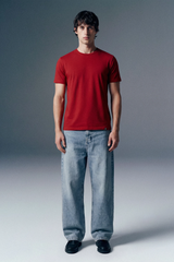 Solid Red Half Sleeves T-Shirt For Men Regular Fit