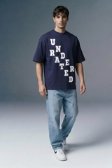 Block Letter Navy Oversized T-shirt