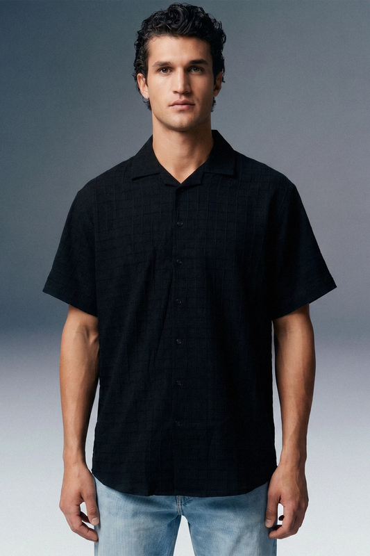 Black Textured Shirt