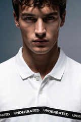 White Logo Tape Polo T-Shirt