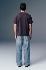 Solid Navy Blue Acid Washed Tee
