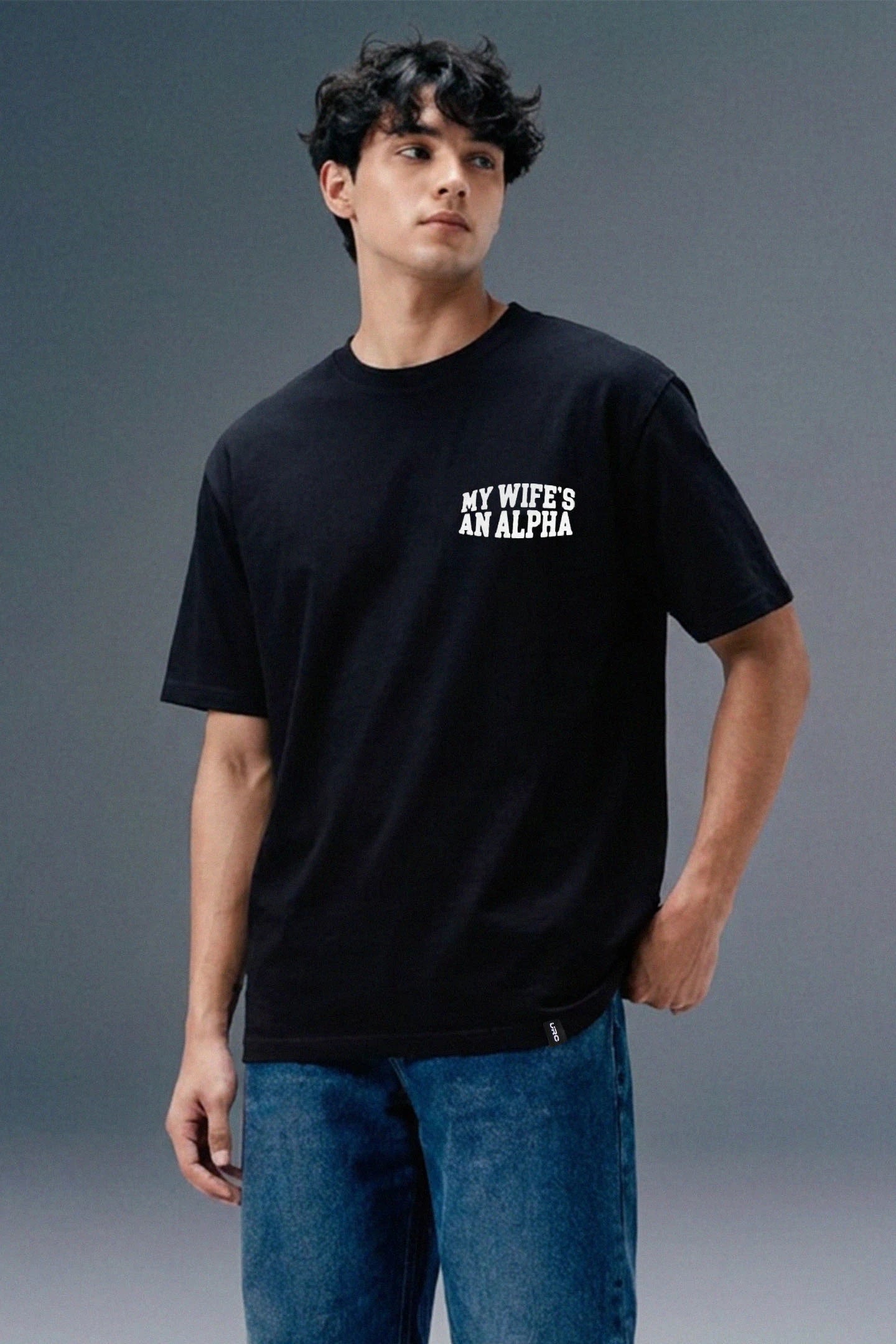 Underrated Alpha Black Regular Fit T-shirt
