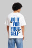 Do It For Yourself White Oversized Fit T-Shirt Men Pic 1