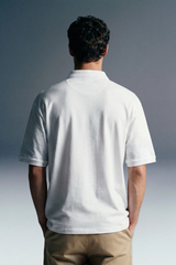 White Logo Tape Polo T-Shirt