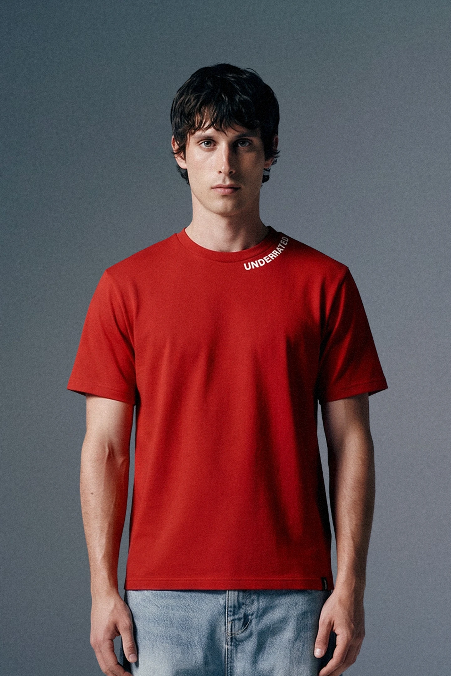 Underrated Curve Red Regular Fit T-shirt