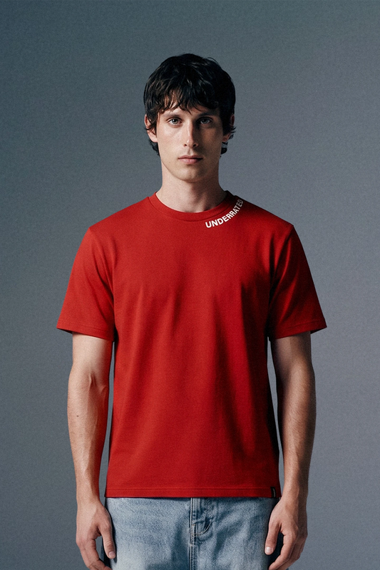 Underrated Curve Red Regular Fit T-shirt