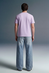Solid Lilac Half Sleeves T-Shirt For Men Regular Fit