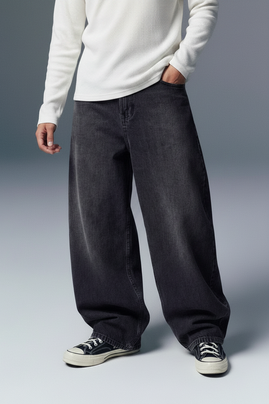 Faded Black Men's Baggy Jeans