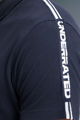 Navy Blue Shoulder Tape Polo T-Shirt