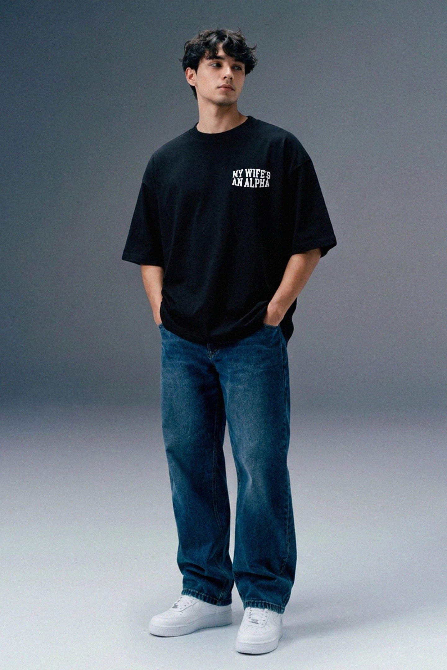 Underrated Alpha Black Oversize Fit T-shirt